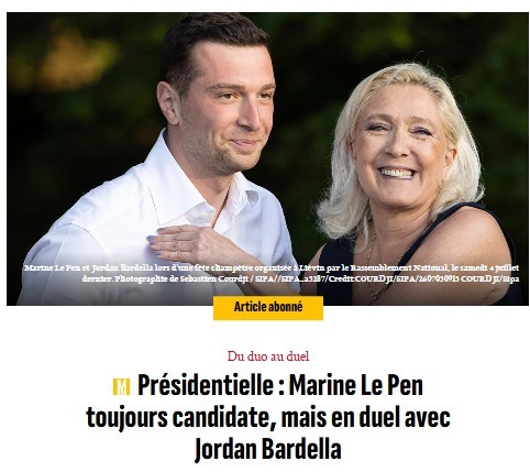 Marine Vs Bardella article Marianne